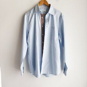Burberry Light Blue Icon Stripe Poplin Shirt Men's Large